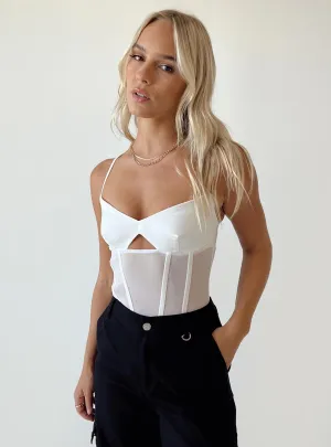 Reynton Bodysuit White Retro Teen Beach essential