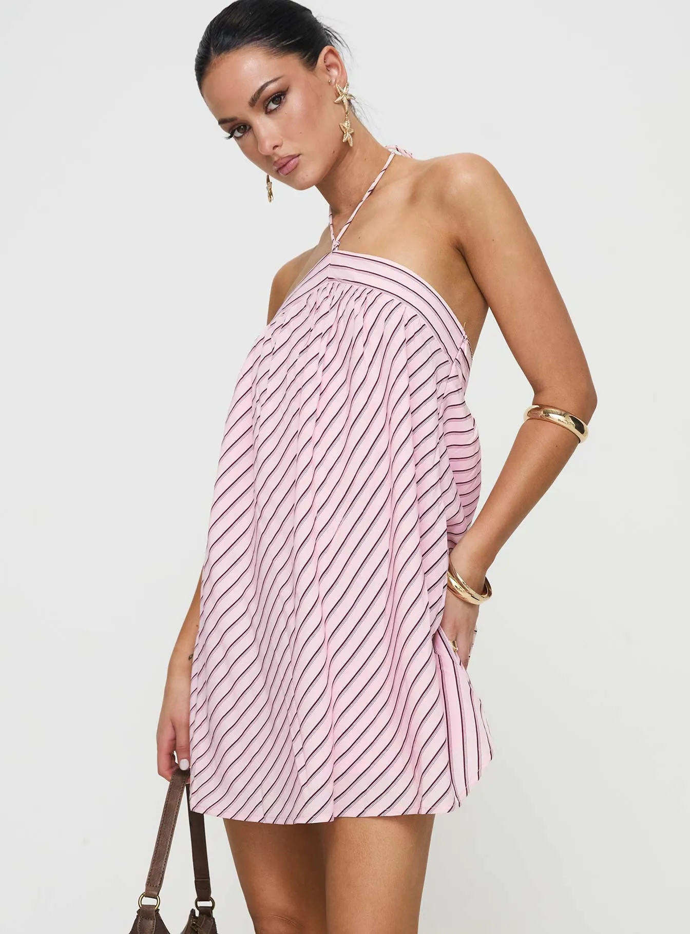 Fresh Edge Seamless construction Moonlit Mini Dress Pink Stripe