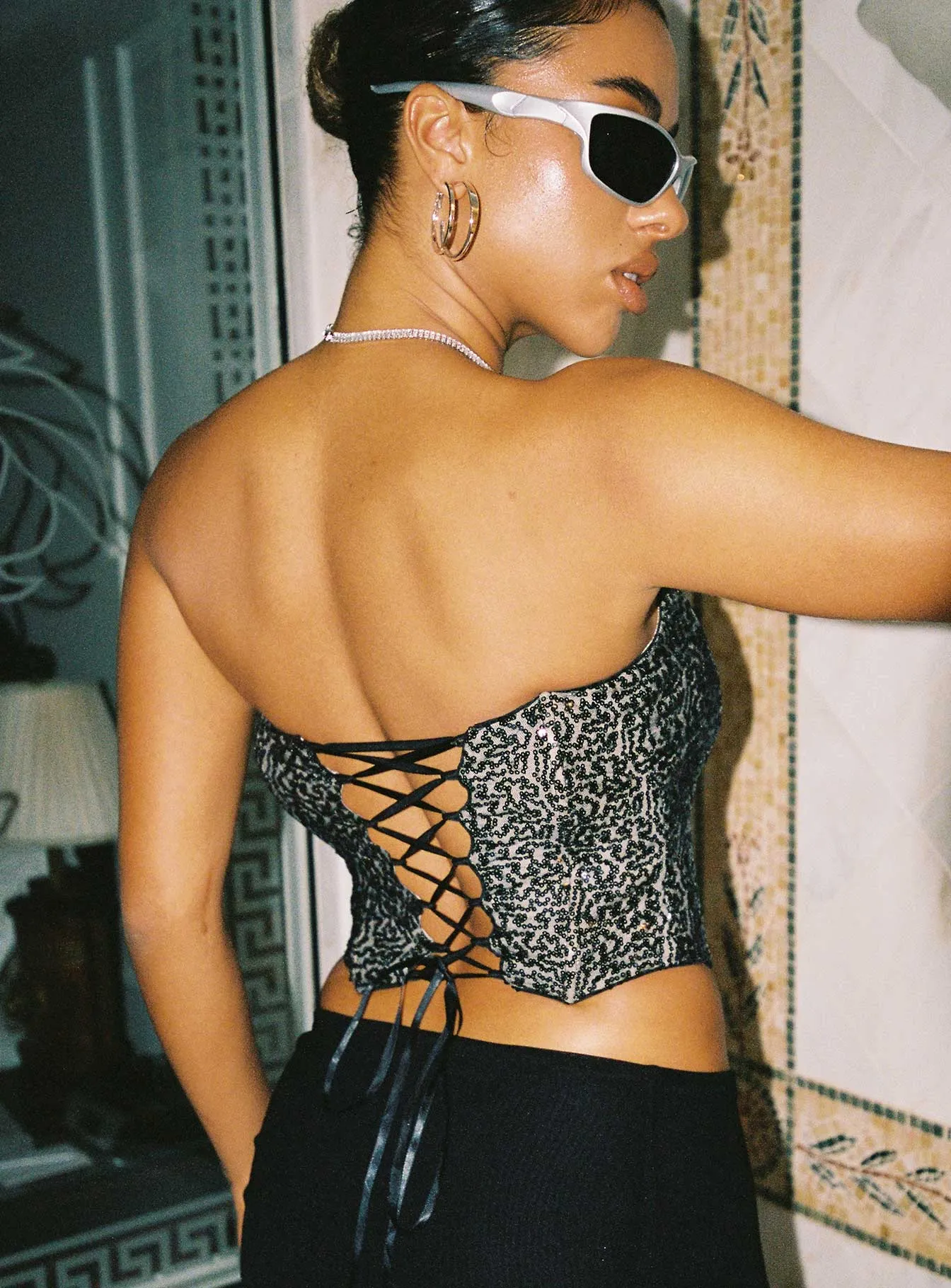 Azriel Corset Black Contoured Armhole Design BlendMaterials