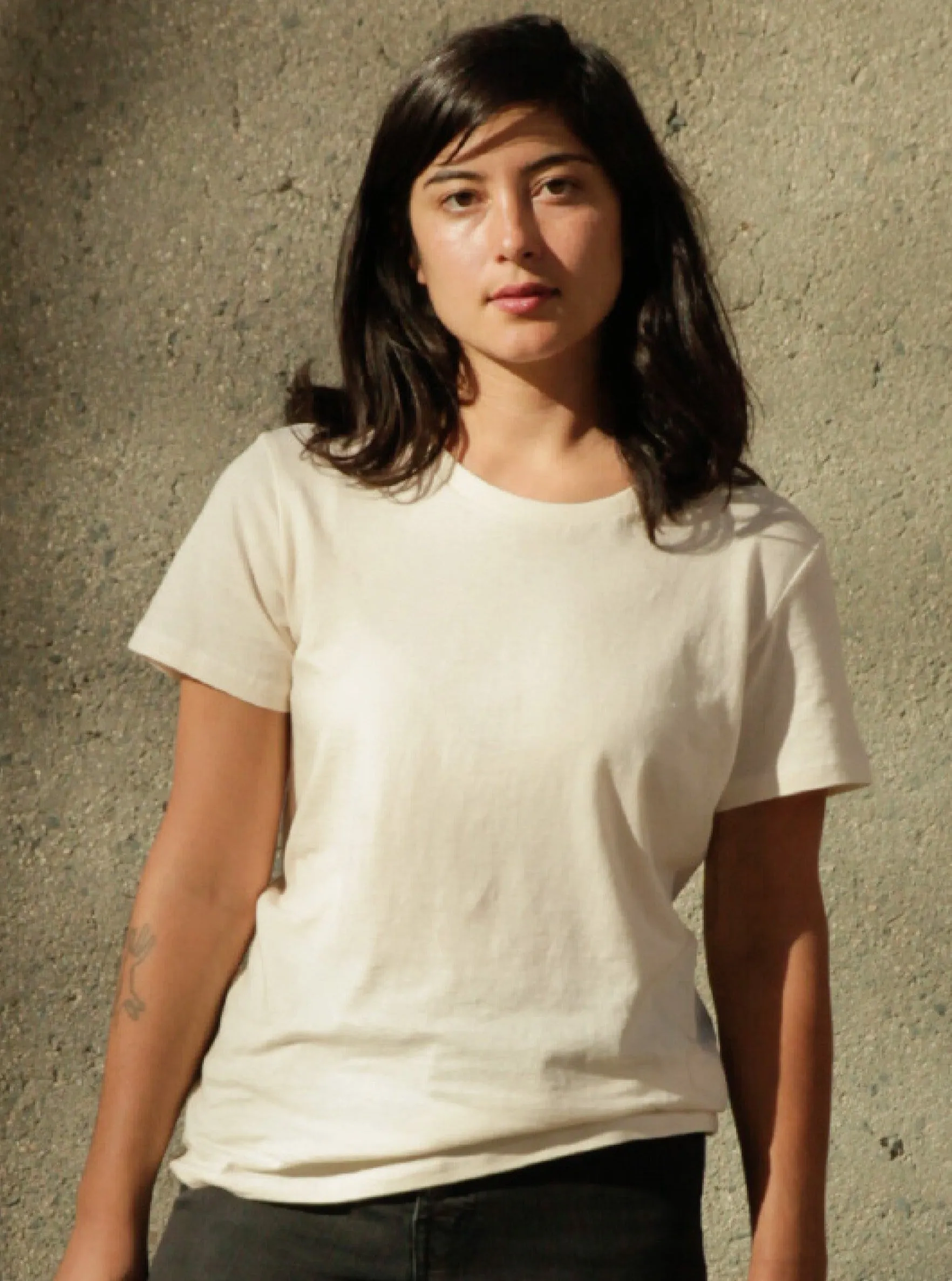 MoistureManagement Technology Boho Free Women's Organic Crew Tee - Natural