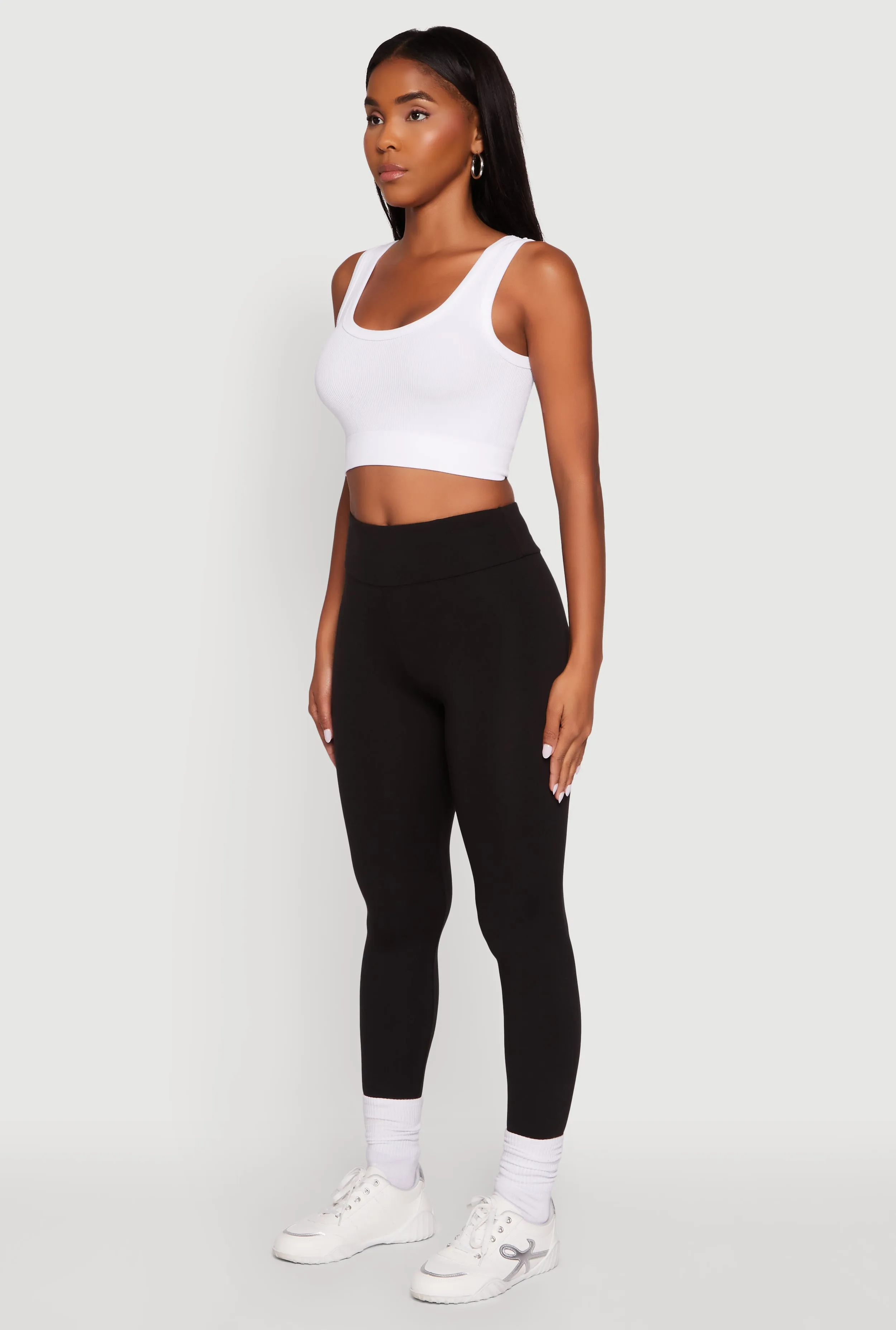 Multi Panel Construction Second Fit Soft Brushed Knit High Waisted Leggings