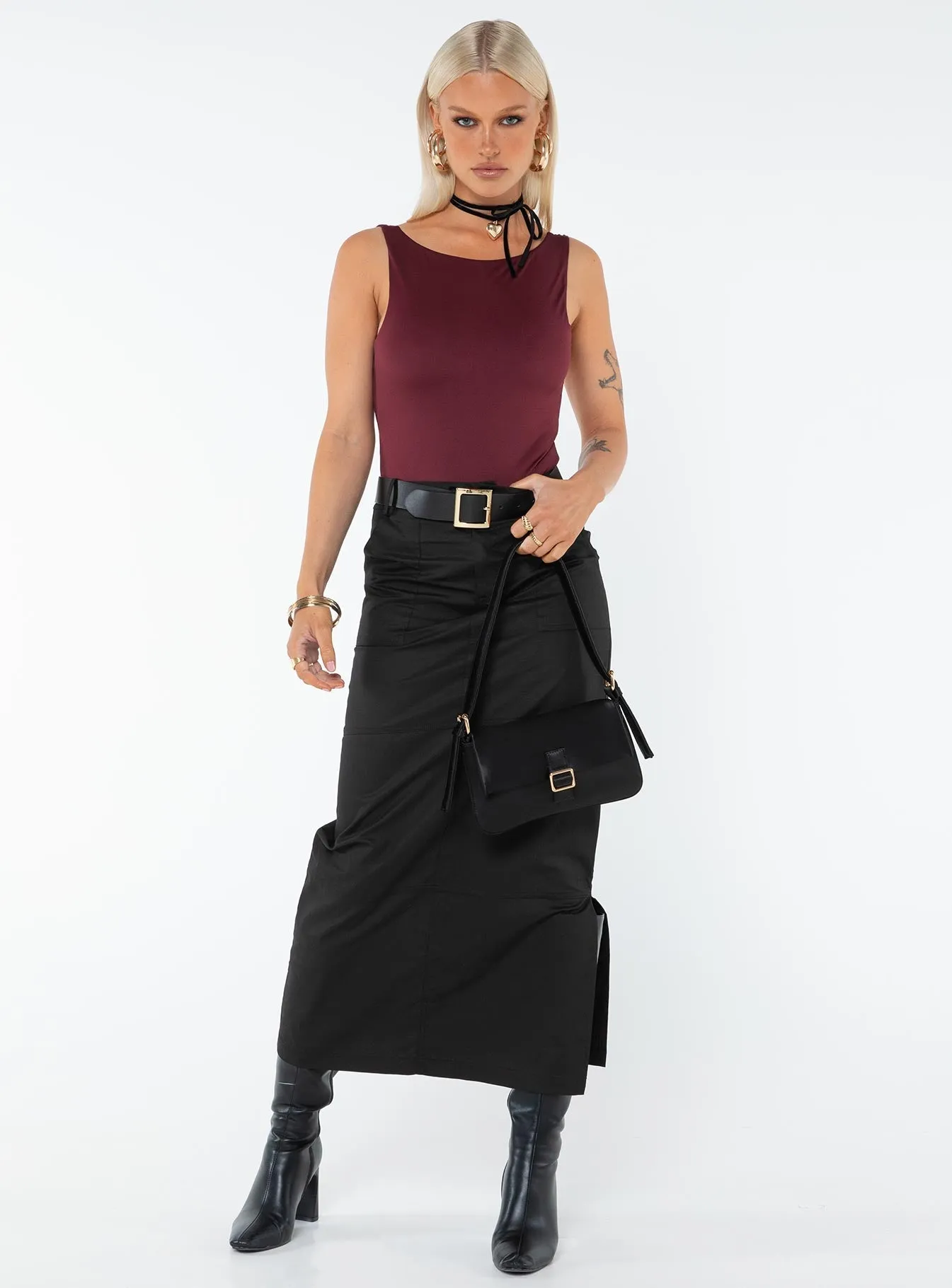Coomba Backless Bodysuit Burgundy Vivid Youth