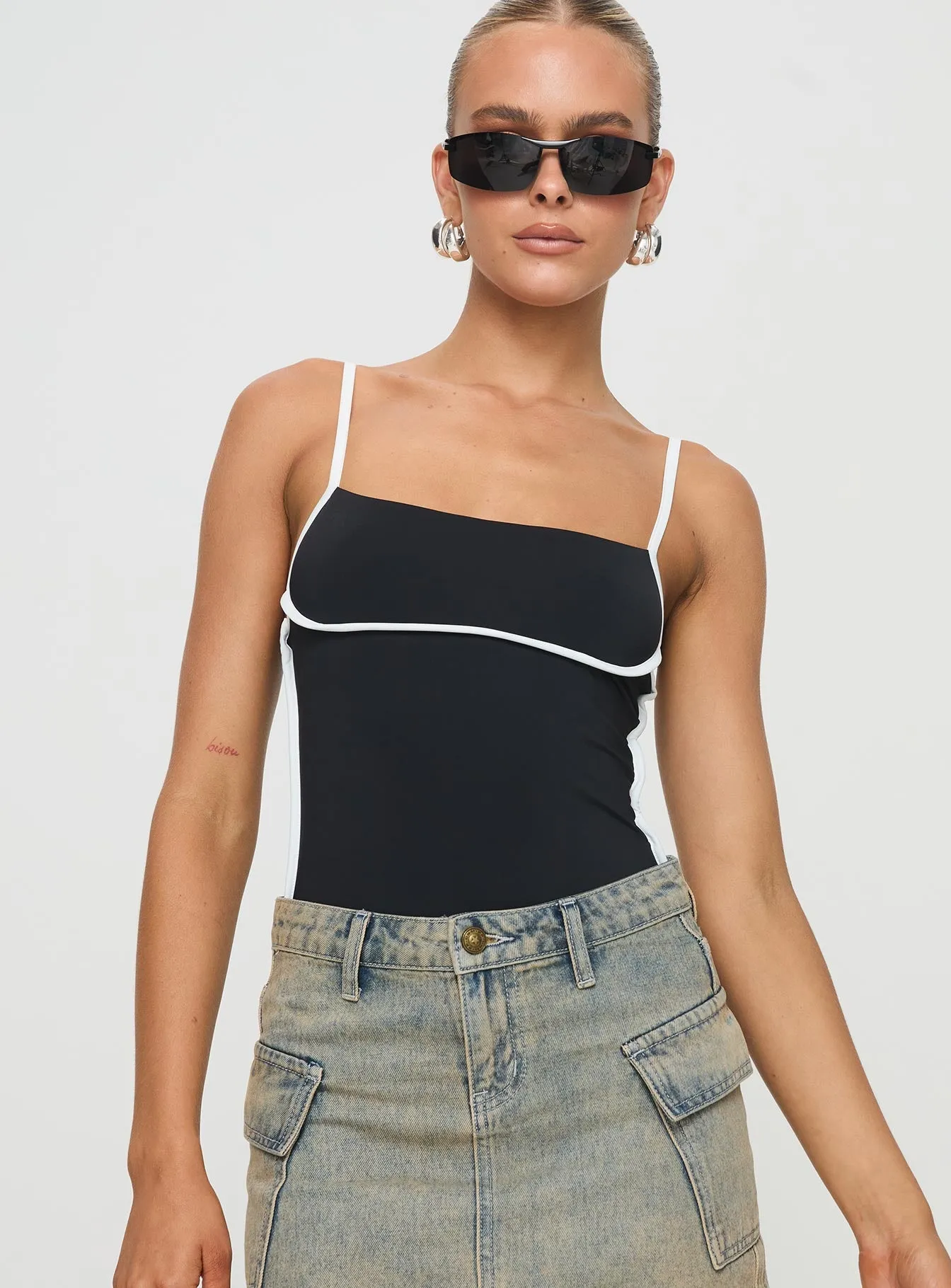Elegant Sporty Sylas Bodysuit Black