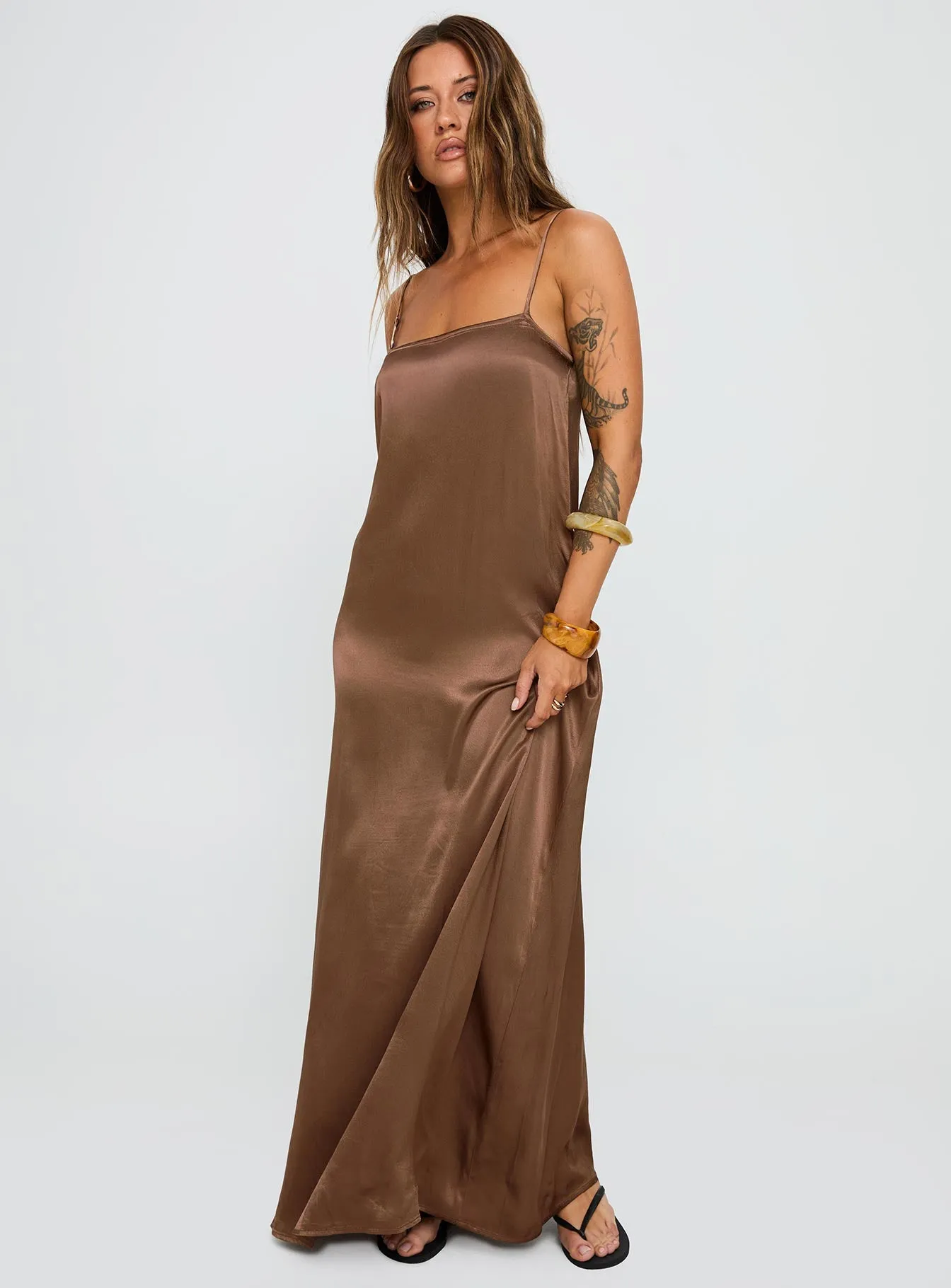 Ruby Pop Lamp Glow Apple Cider Maxi Dress Brown
