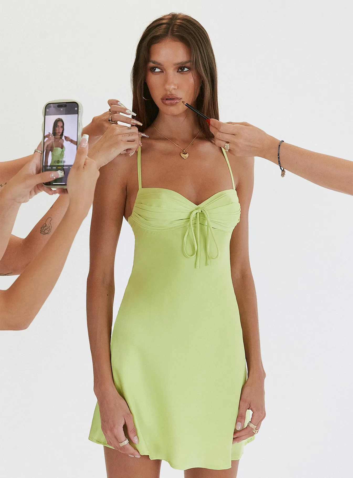Glendon Mini Dress Green Fresh Chic Fun Pop