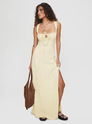 Bead Glow Royal Arcade Knit Maxi Dress Cream