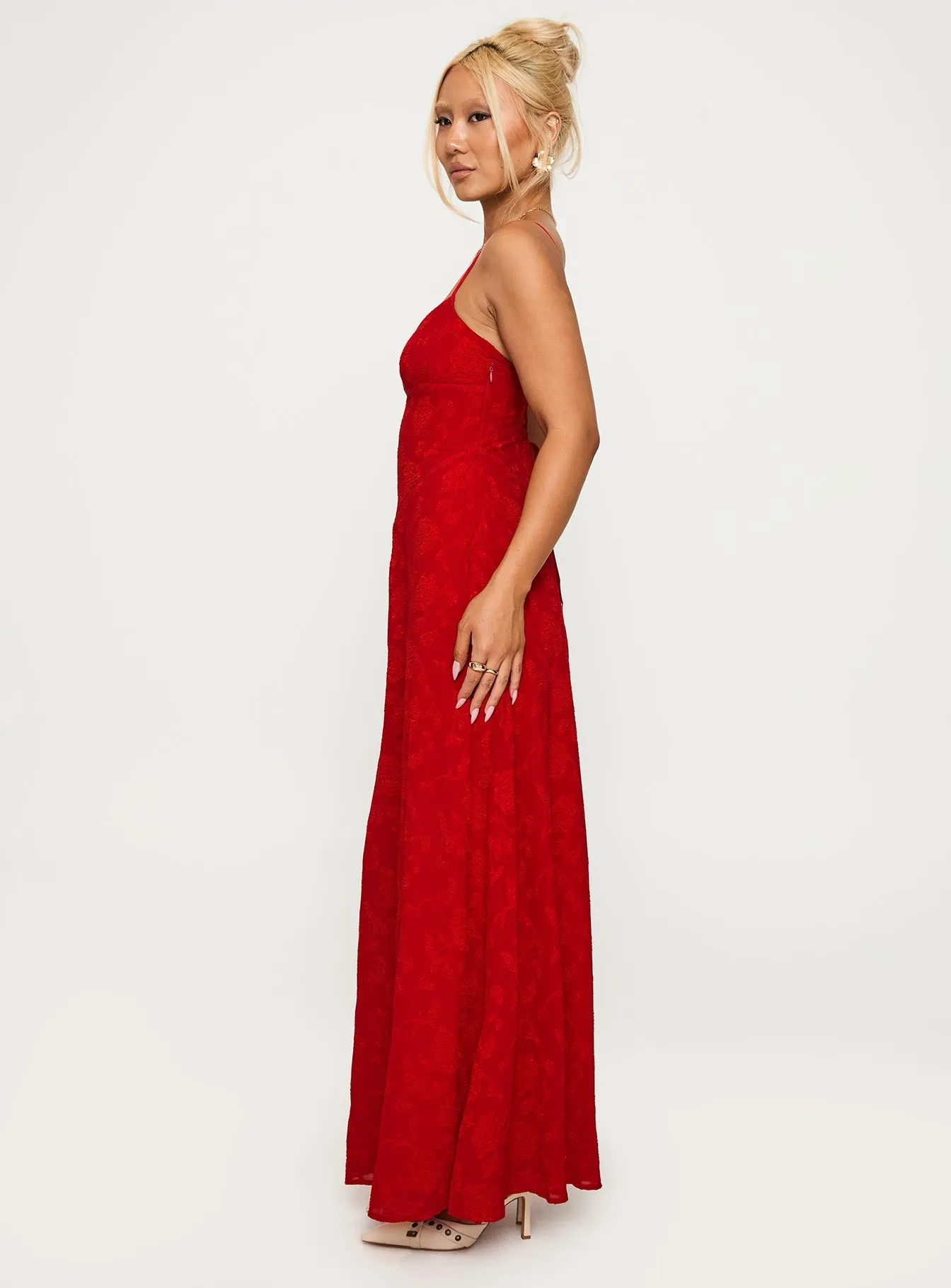 South Of France Maxi Dress Red Dome Glow