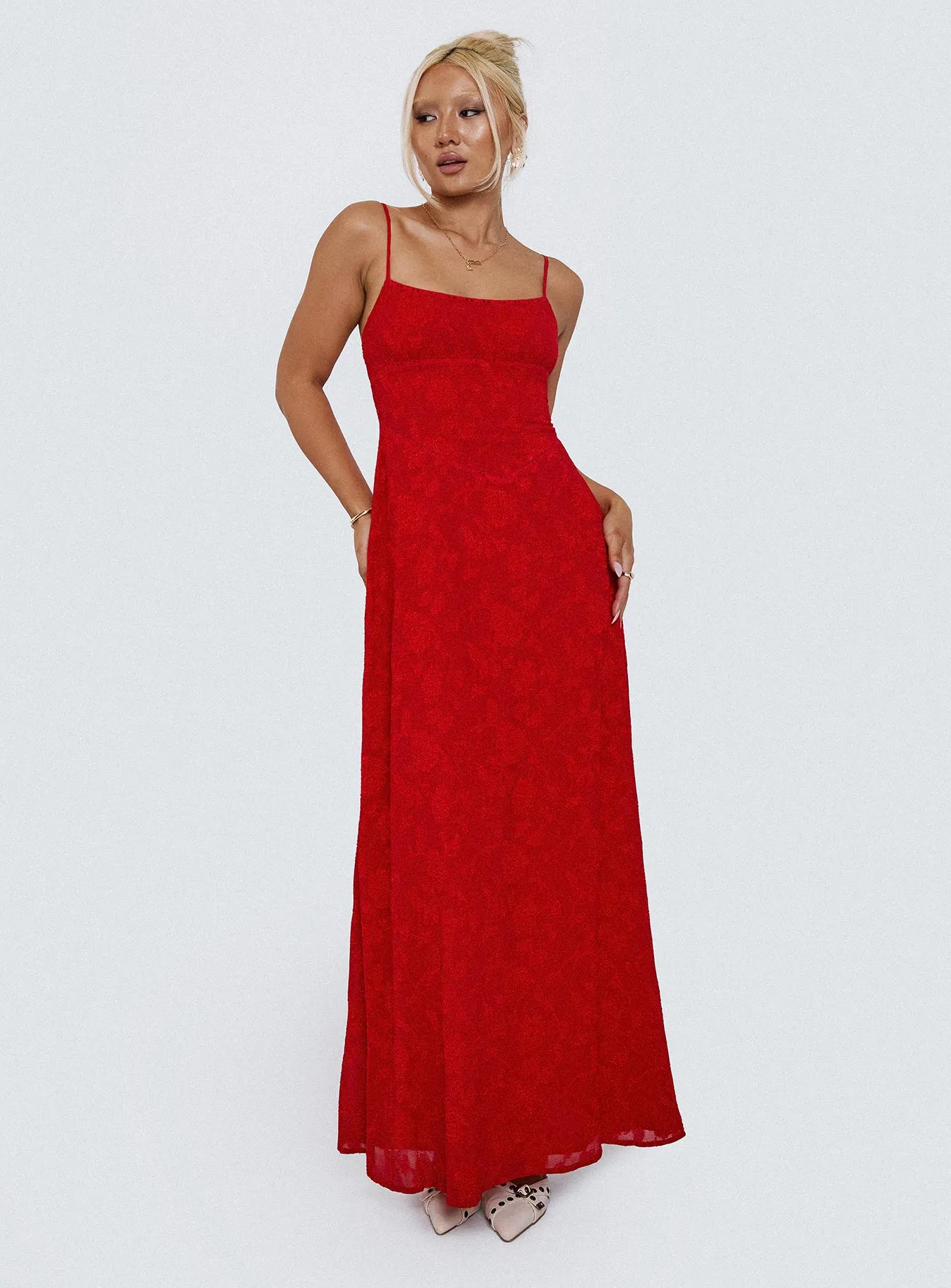 River Walk South Of France Maxi Dress Red