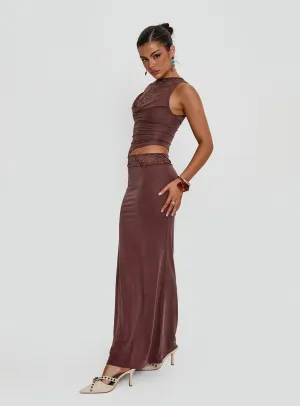 Vesperine Lace Maxi Dress Cocoa Brown Beach Walk