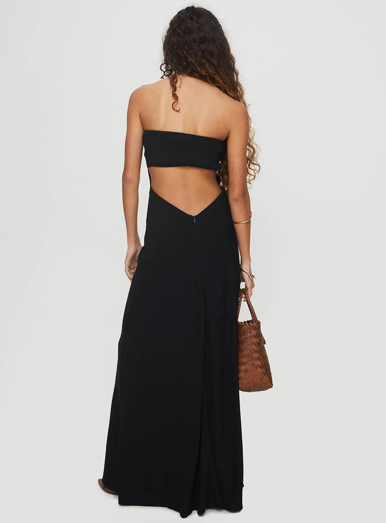 Yahir Strapless Maxi Dress Black Ocean Air Beautiful floor-skimming dress