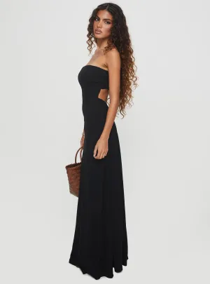 Off Shoulder Yahir Strapless Maxi Dress Black