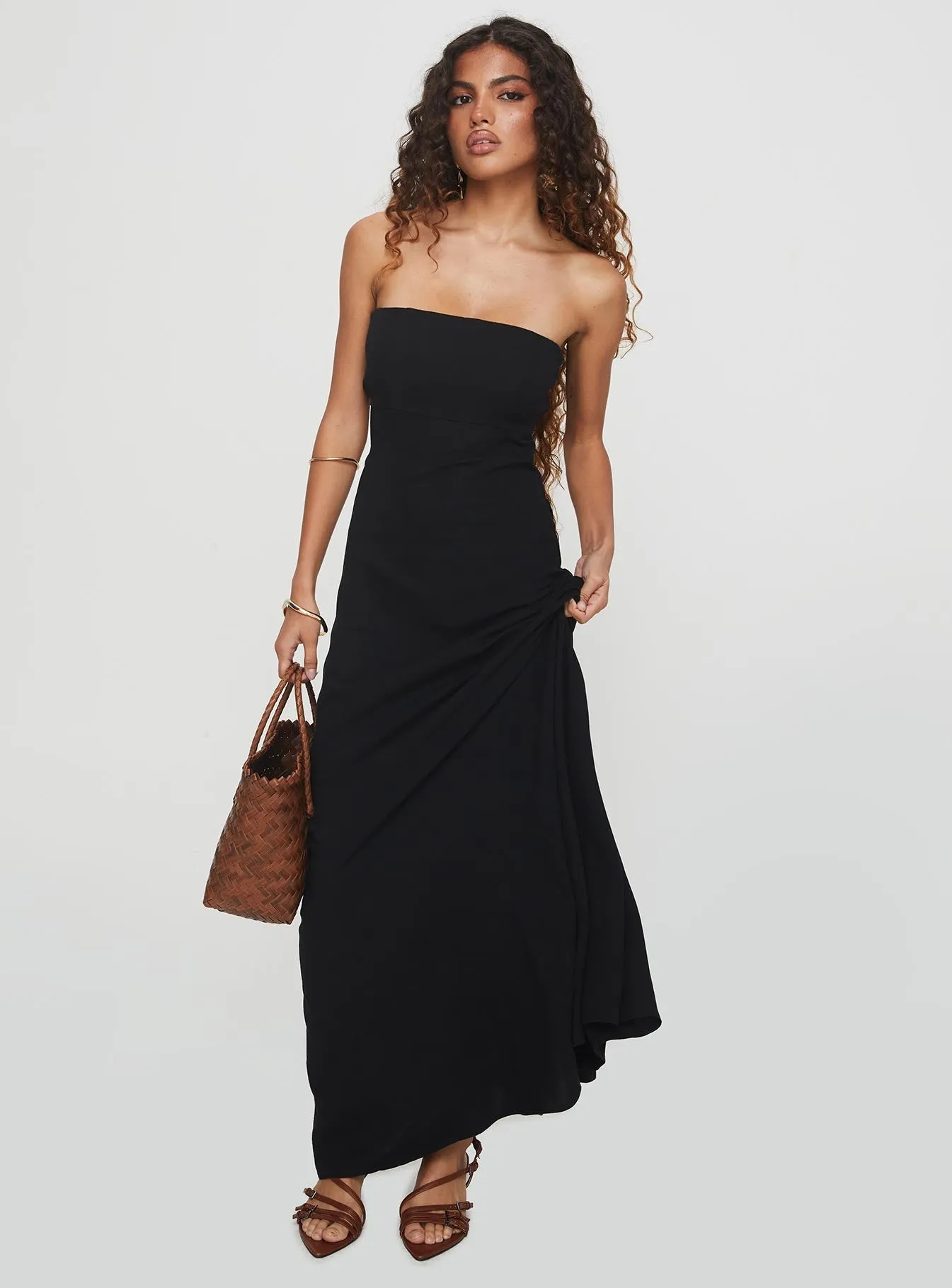 Night Calm Yahir Strapless Maxi Dress Black