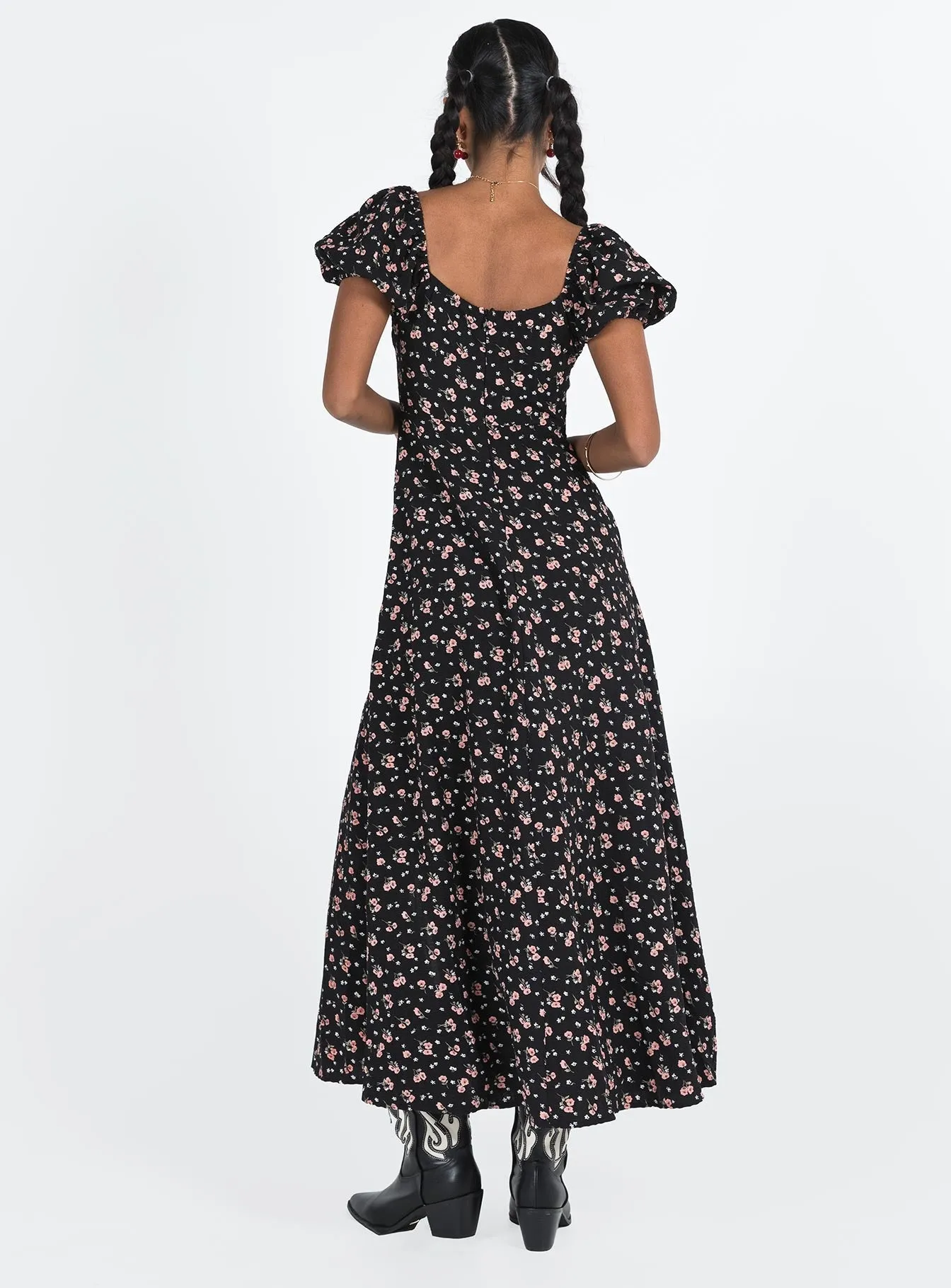 garden party Hauser Maxi Dress Black Floral