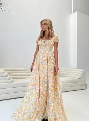 Hall Glow Masuda Maxi Dress Yellow Floral