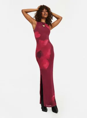Rudy Maxi Dress Burgundy Comfortable event wear