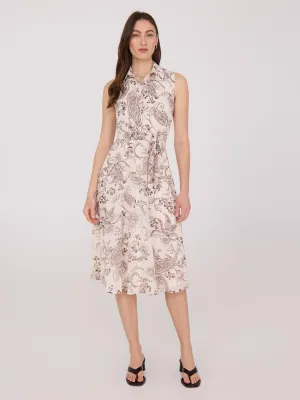 Sleeveless Chiffon Printed Midi Dress Fashion Statement