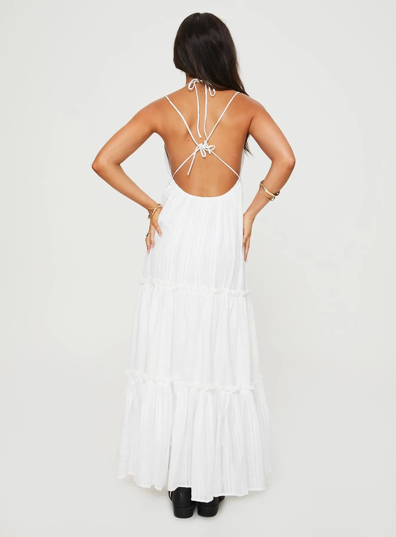 Star Trail Desy Maxi Dress White