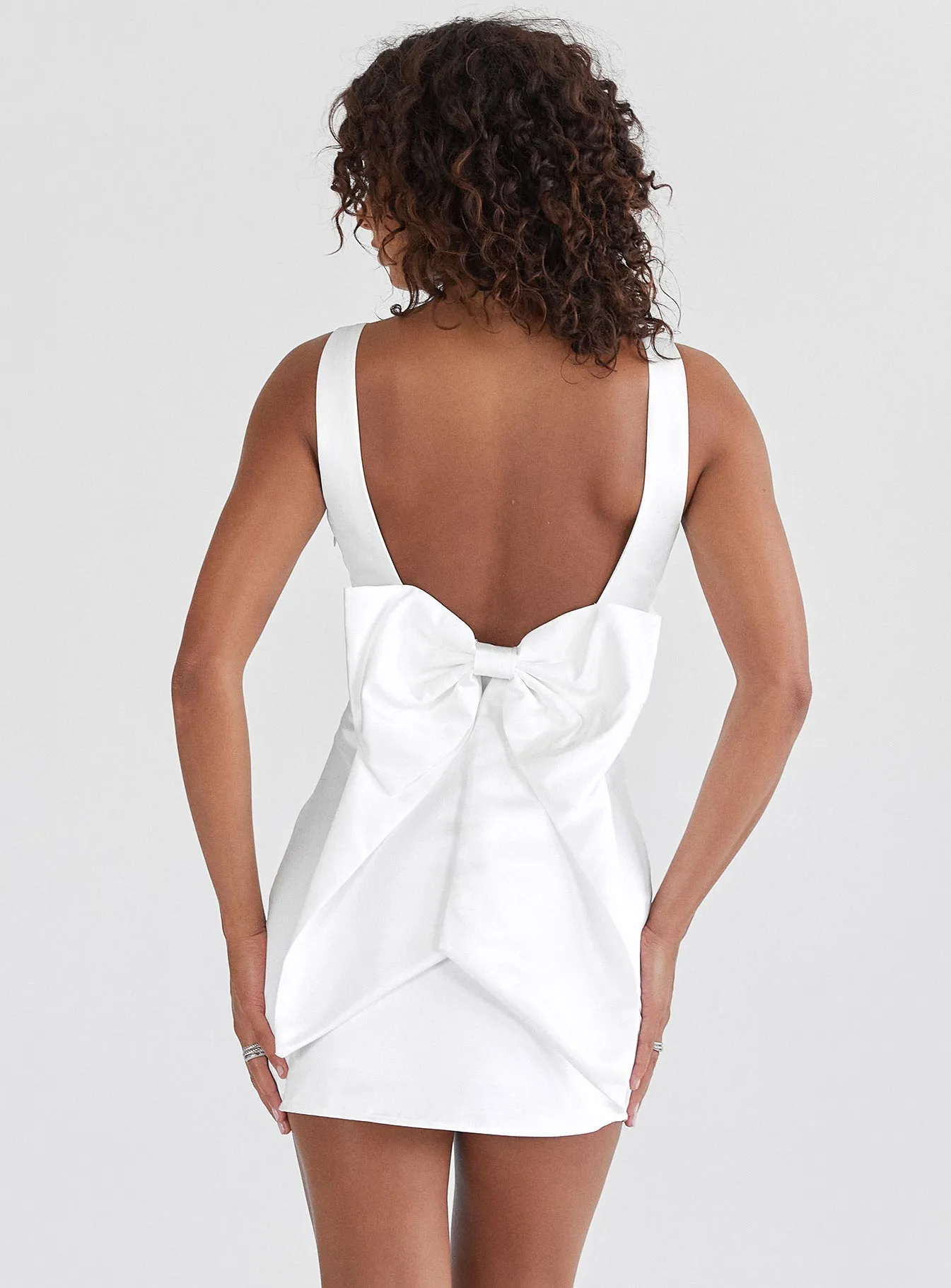 Easy Fit Linley Bow Mini Dress White