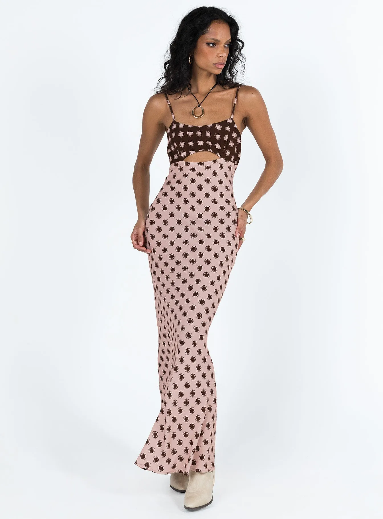 Chrome Glow Freda Maxi Dress Pink