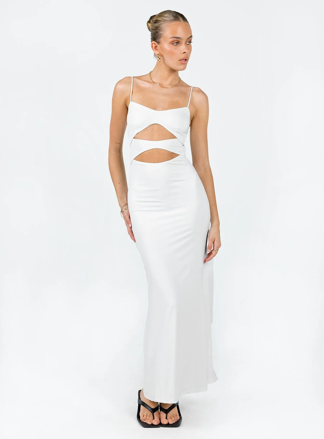 Light Weight Stylish boho dress Maci Eco Nylon Maxi Dress White