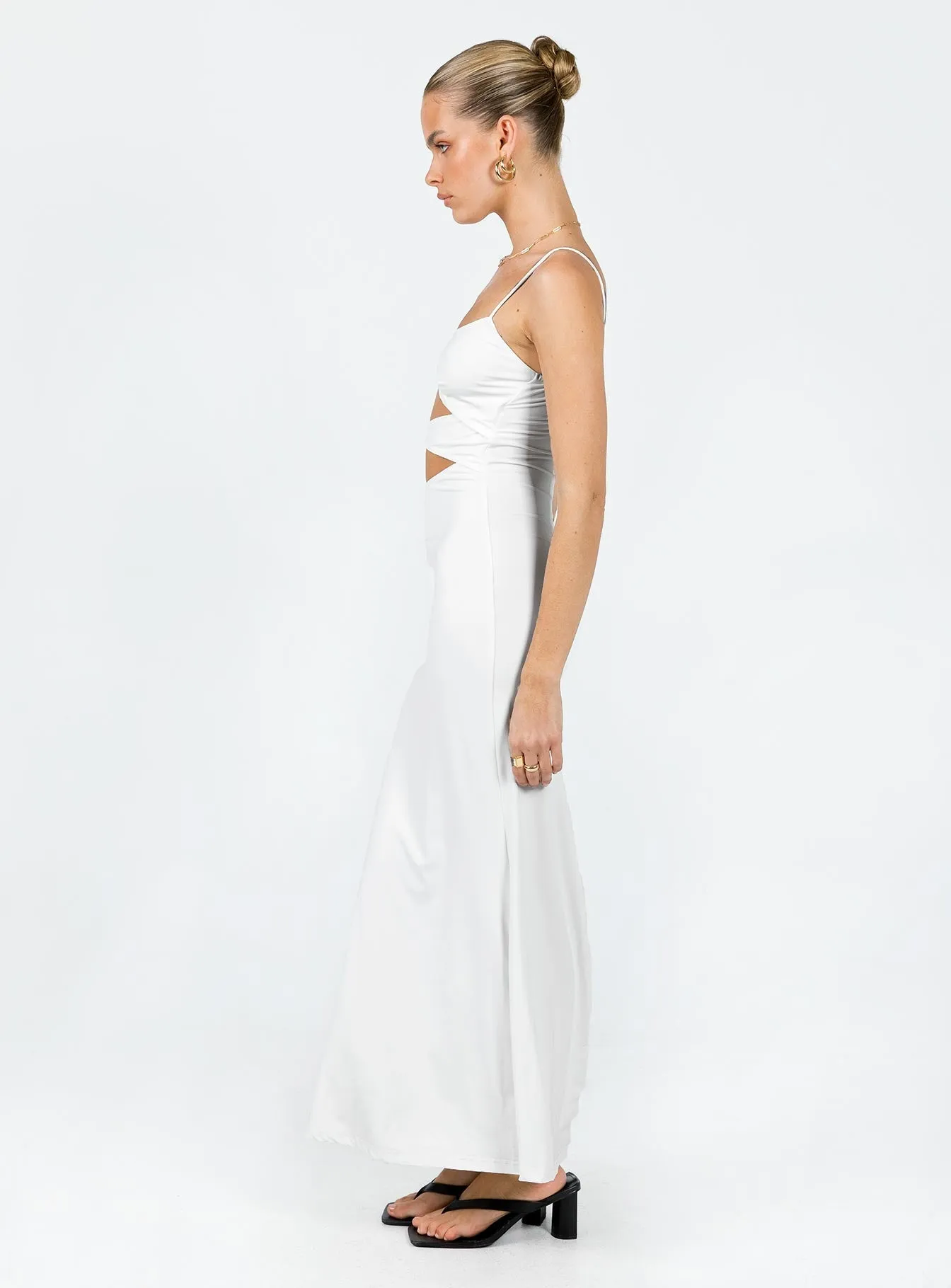 With its sophisticated design this dress will always remain a classic wardrobe piece Maci Eco Nylon Maxi Dress White
