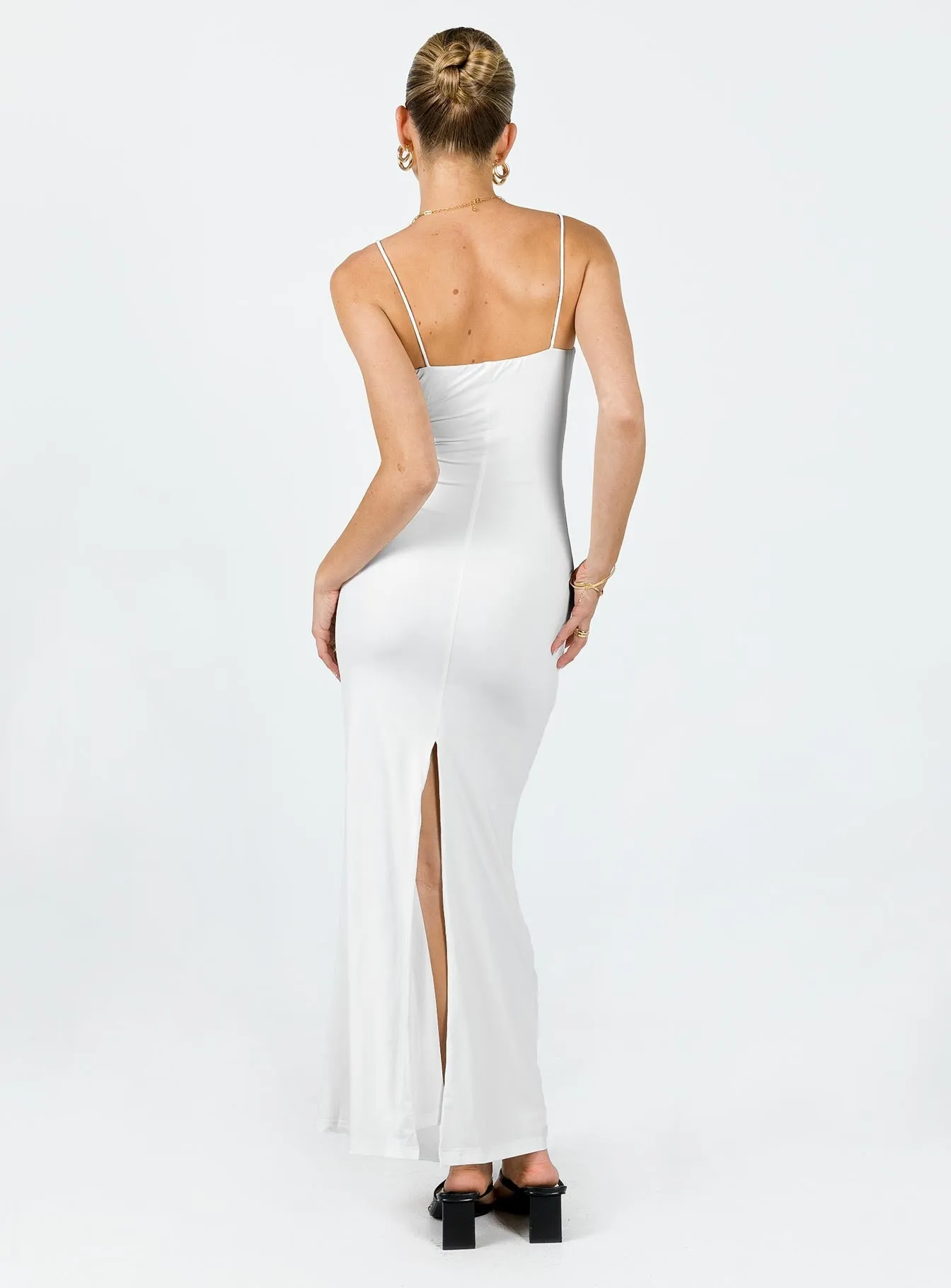 Maci Eco Nylon Maxi Dress White Ocean Breeze