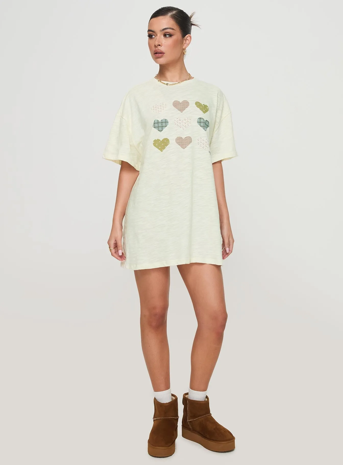 Heart Strong Nightie Sleep Dress Multi Beat Soft Layered Ruffle Accent