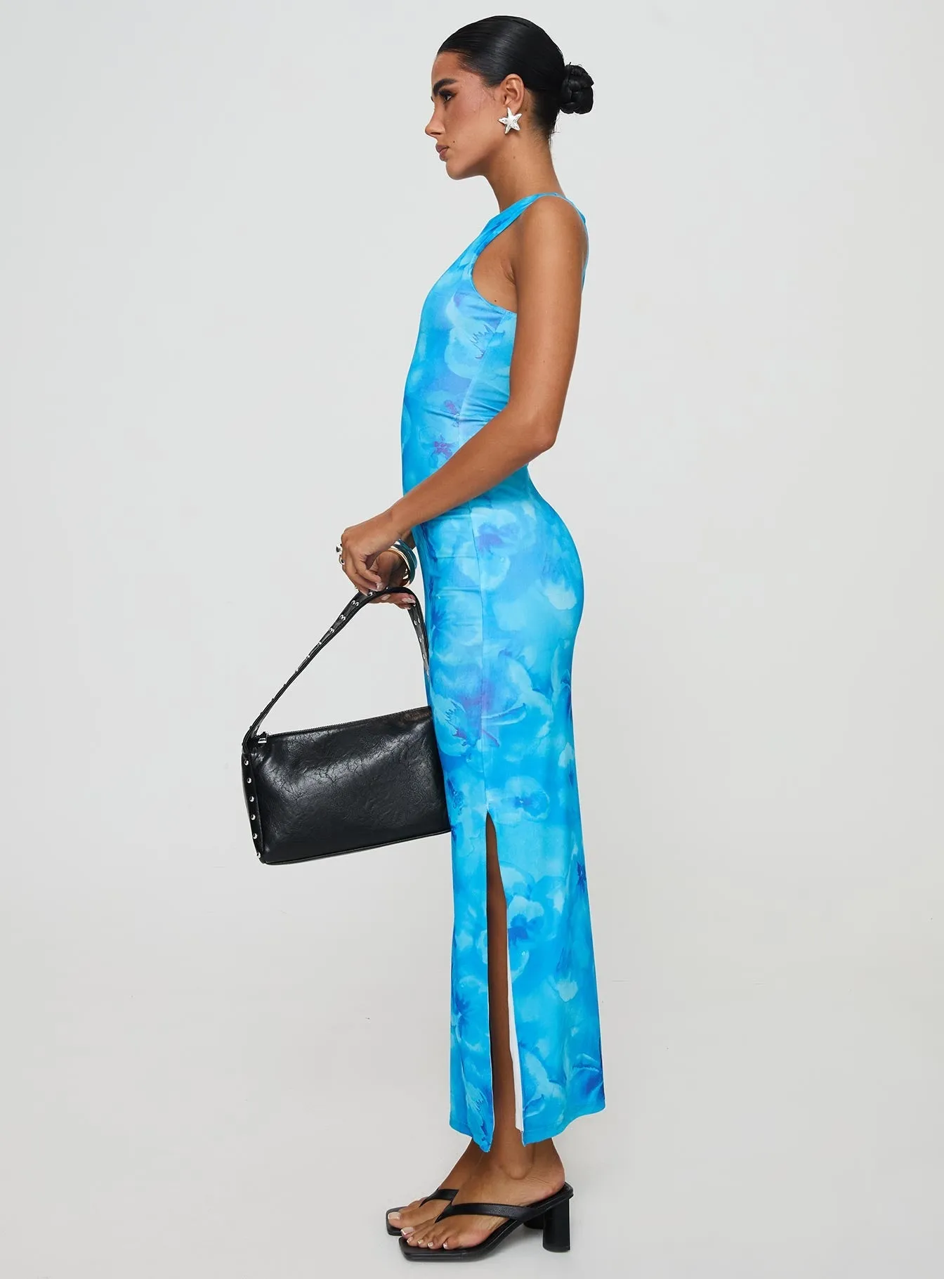 Heartstring Maxi Dress Blue Onyx Shine Dye Art