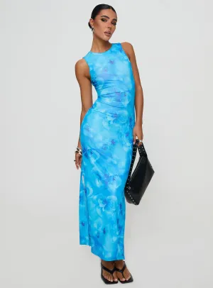 Flow Line Heartstring Maxi Dress Blue