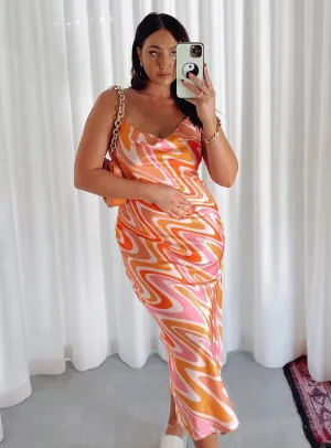 Market Lane Zamora Maxi Dress Orange / Pink