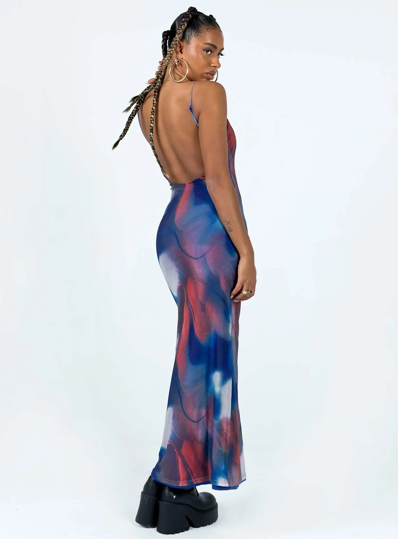 The maxi length of this dress provides full coverage while still maintaining a lightweight feel Knox Maxi Dress Blue Multi