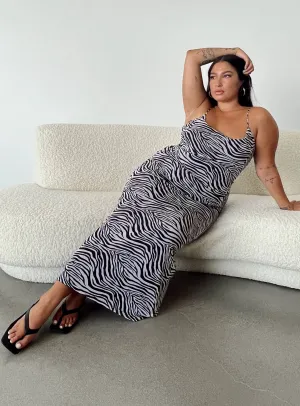 Knox Maxi Dress Zebra Curve Dune Glow Cliff View