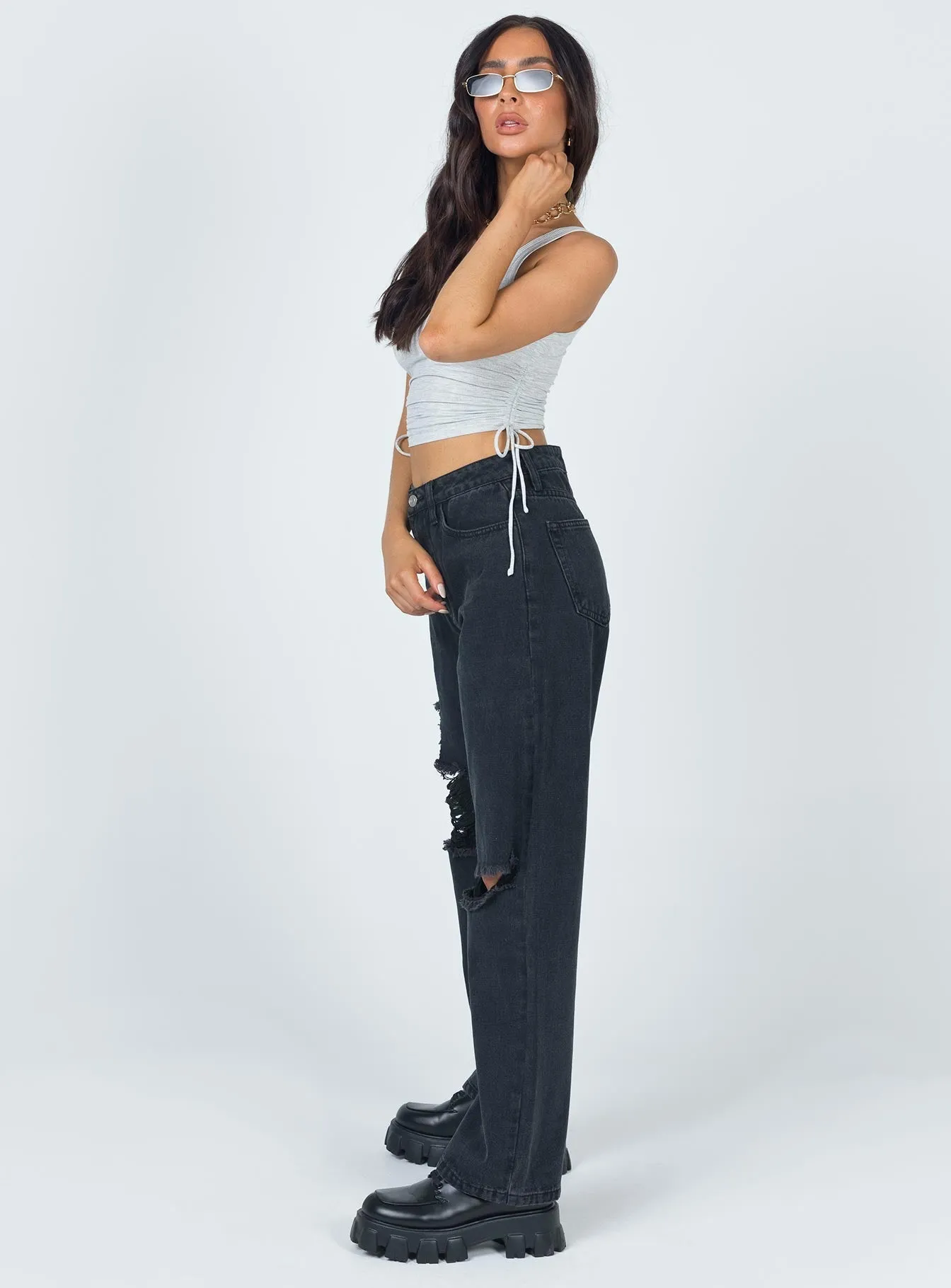 Fraya High Rise Boyfriend Jeans Denim Minimalist Weekend Getaway Casual