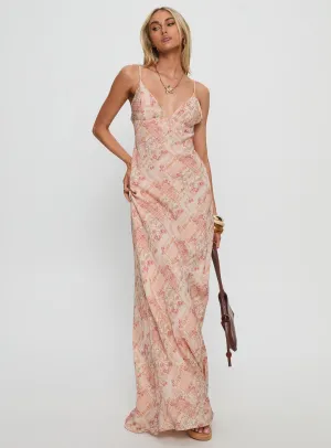 Delicate formal gown Magnolias Splice Maxi Dress Vintage Multi