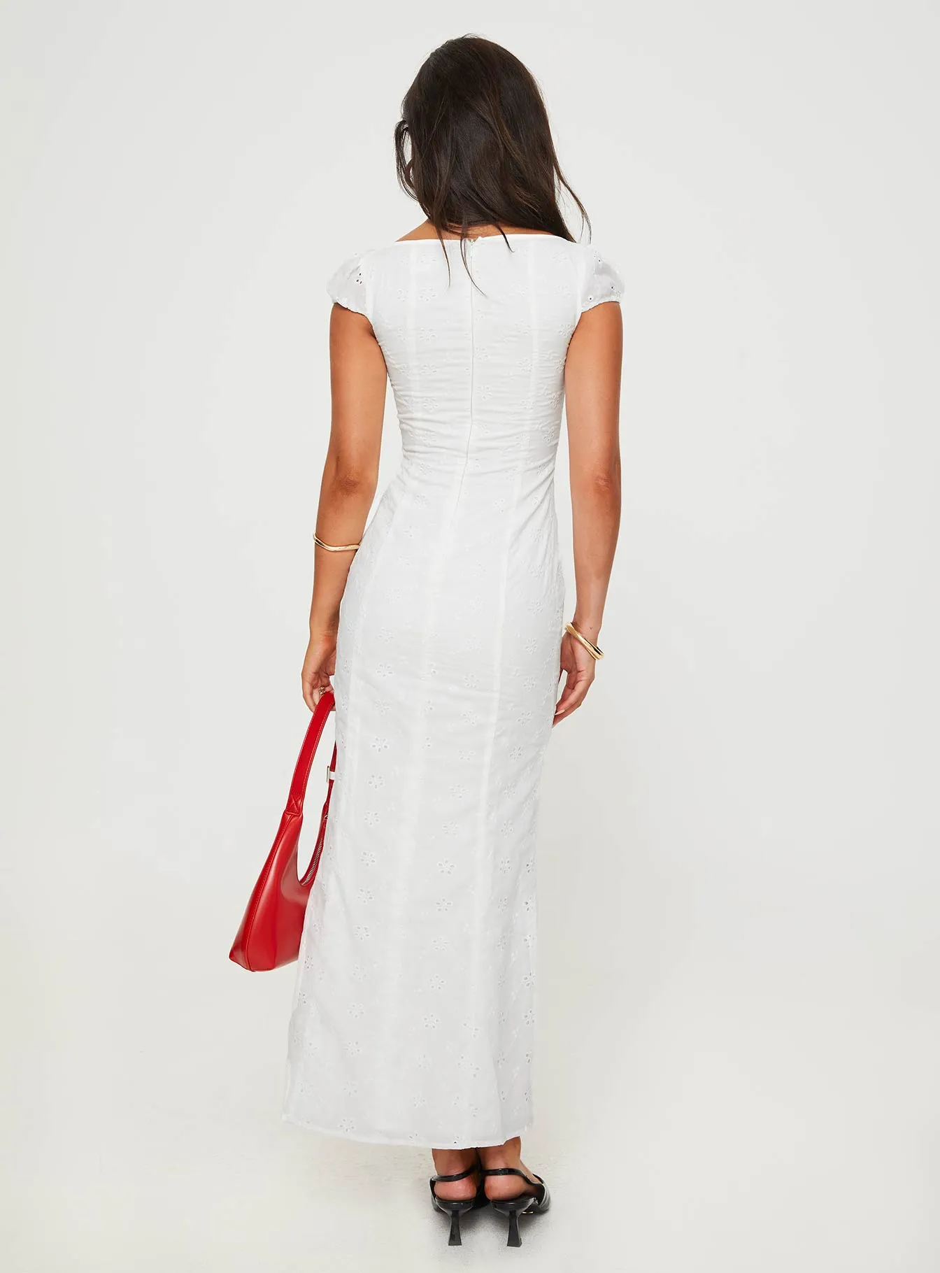 Fashionable long silhouette Noelani Maxi Dress White