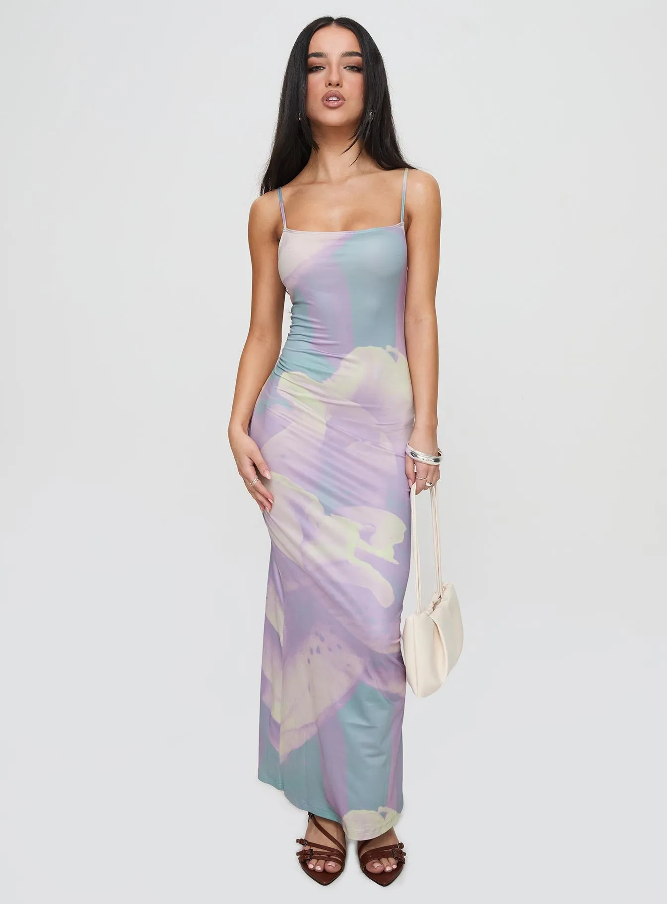 Art Soul Norila Maxi Dress Slinky Orchid Petals Lilac