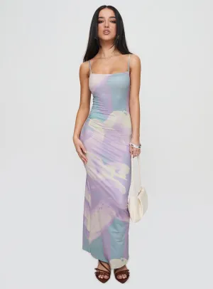 Art Soul Norila Maxi Dress Slinky Orchid Petals Lilac