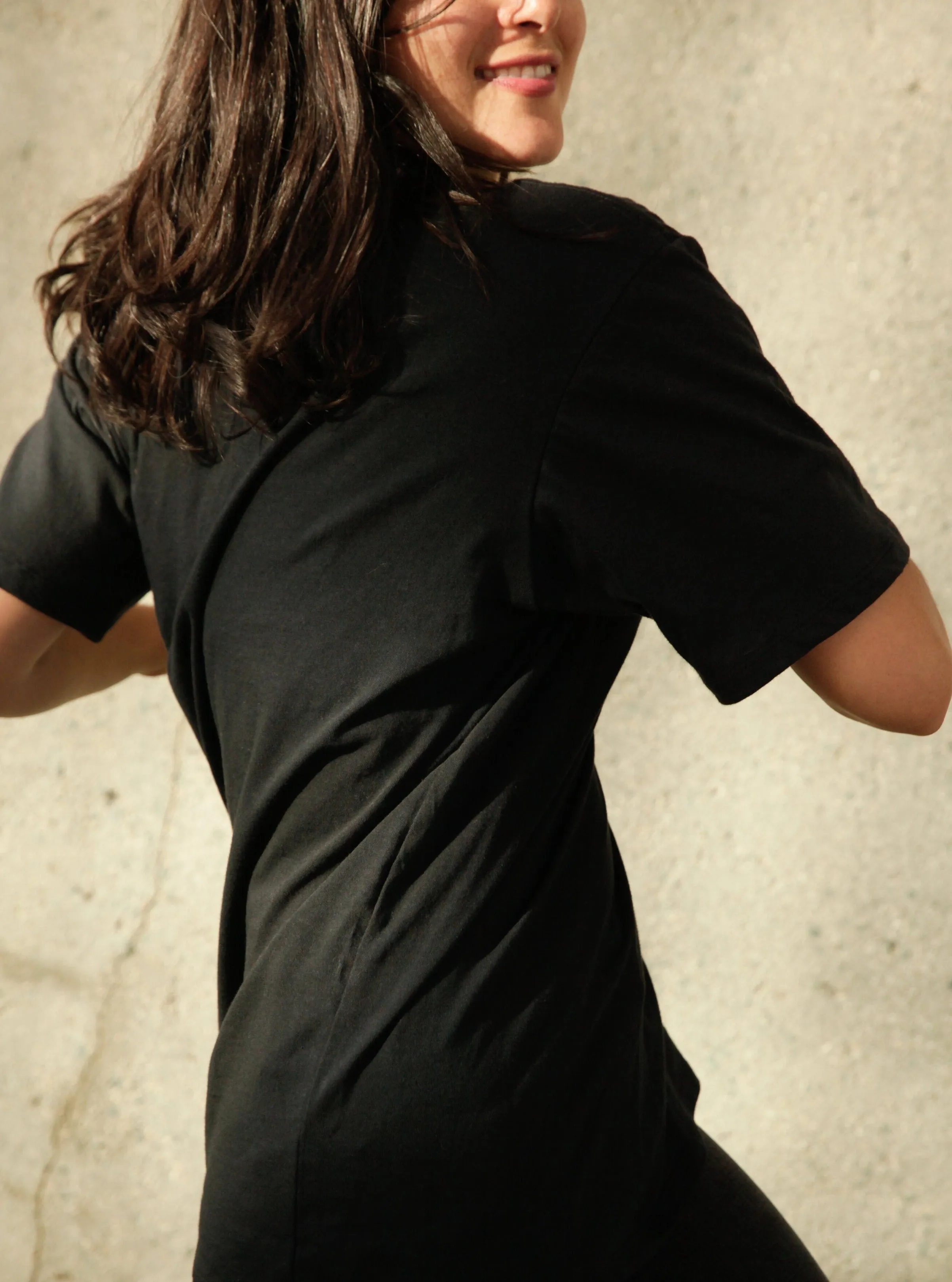 Morning Ease Women's Organic Unisex Style Crew Tee - Black