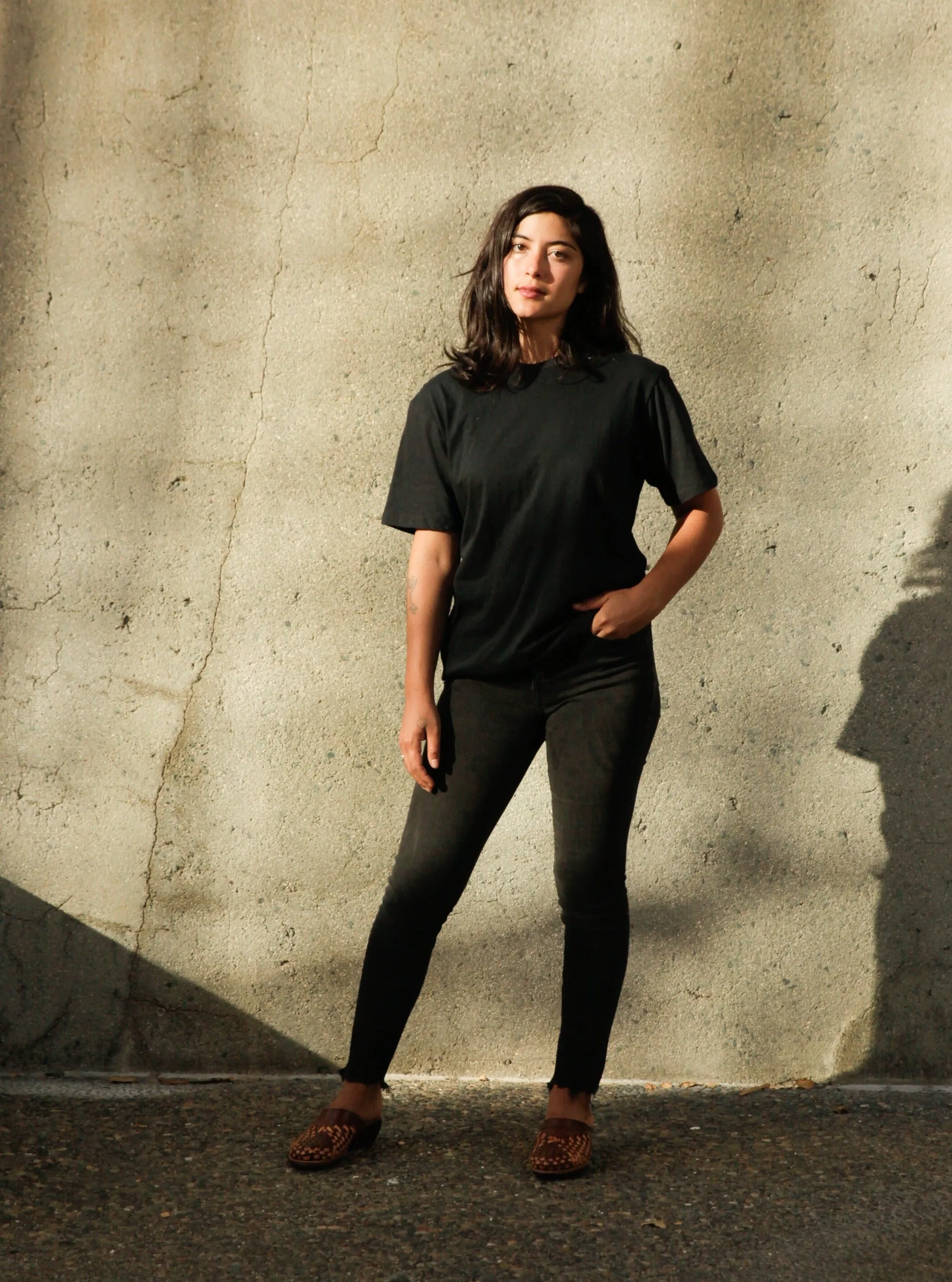 Peace Glow Women's Organic Unisex Style Crew Tee - Black