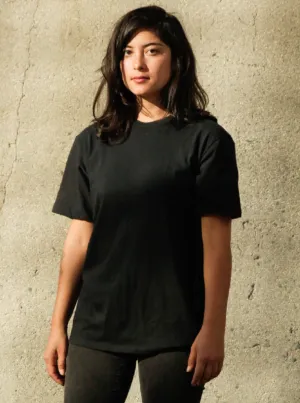 Women's Organic Unisex Style Crew Tee - Black Spirit Glow