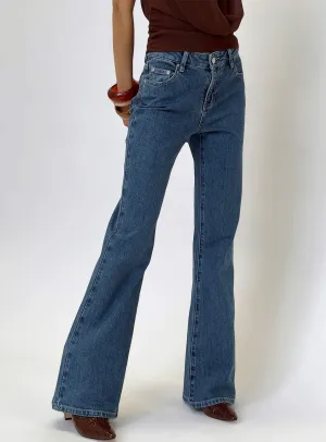 Timeless Piece Magic Mirror Mid Rise Bootleg Jeans Mid Blue Wash