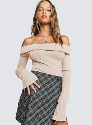 Active Urban Soft Party Savani Off The Shoulder Bodysuit Beige