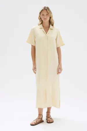 Pure Linen Blend Storm Core Silk Resort Shirt Dress
