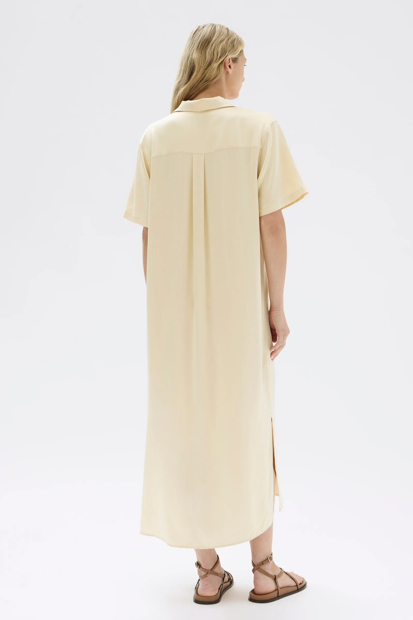 Silk Resort Shirt Dress Clean Cut slow life