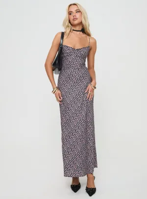 Laurent Maxi Dress Black Floral Sunset Peak