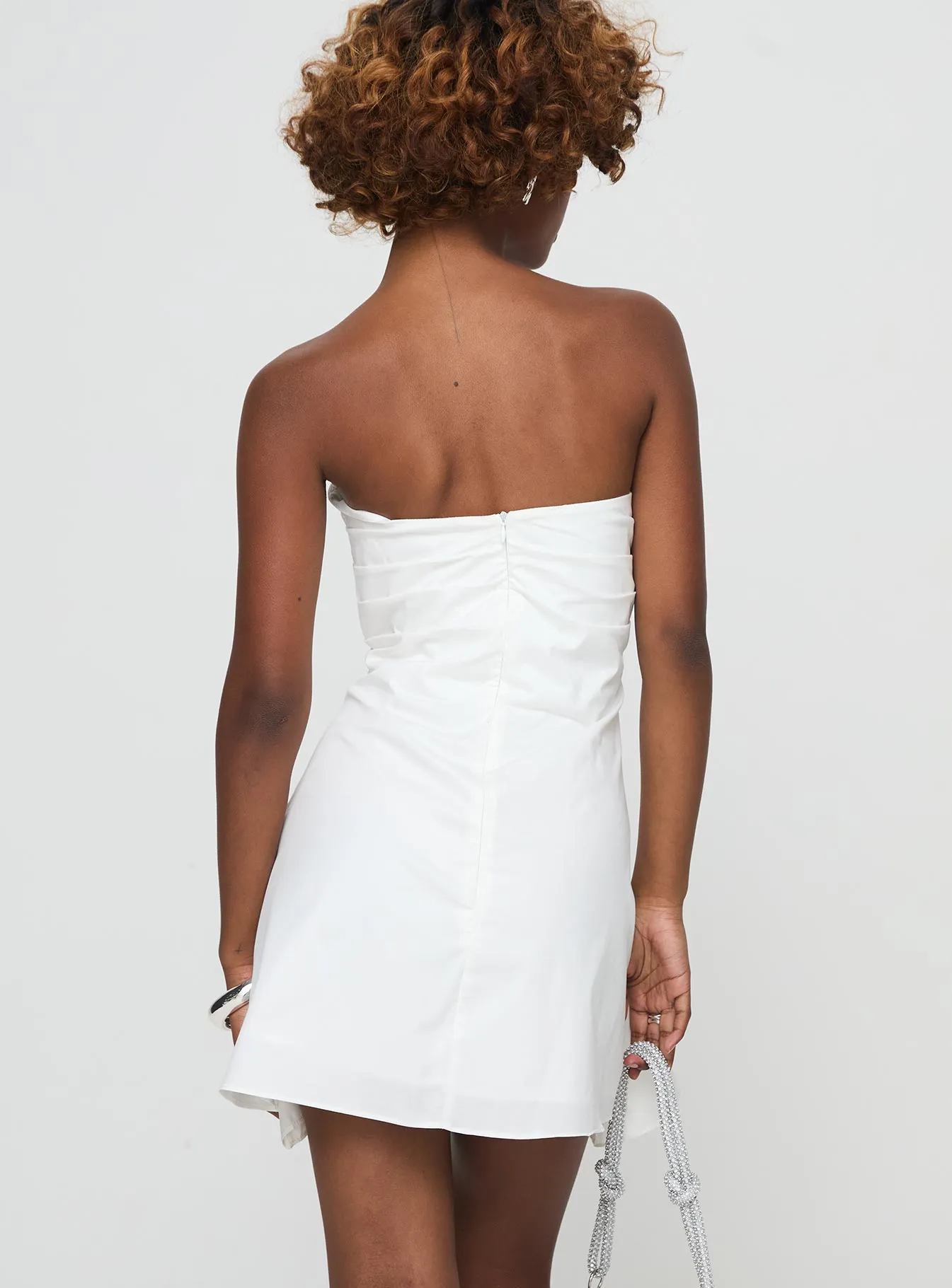 Bradwell Strapless Mini Dress White Smart Casual