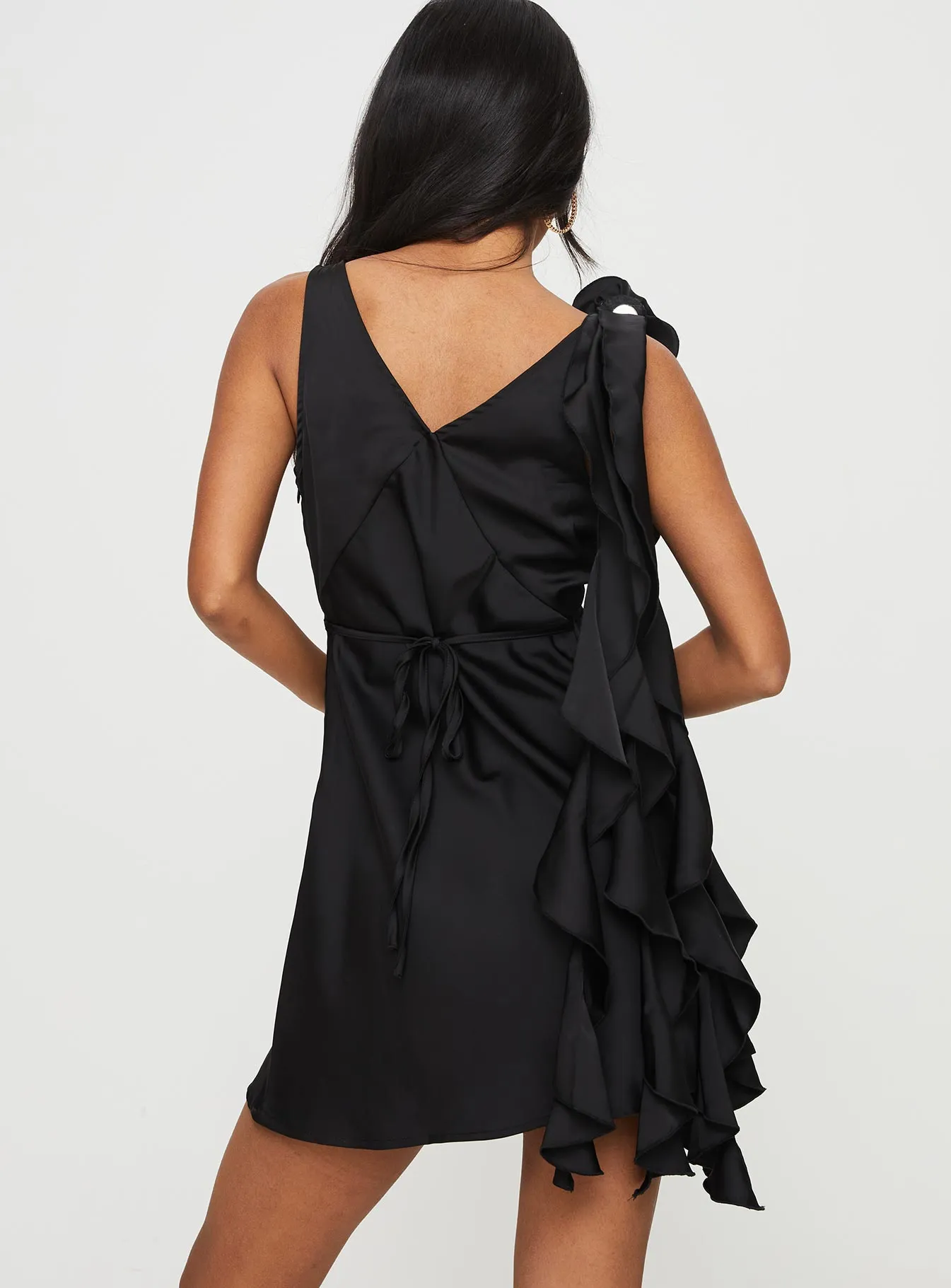 Sova Flower Mini Dress Black Snag Free