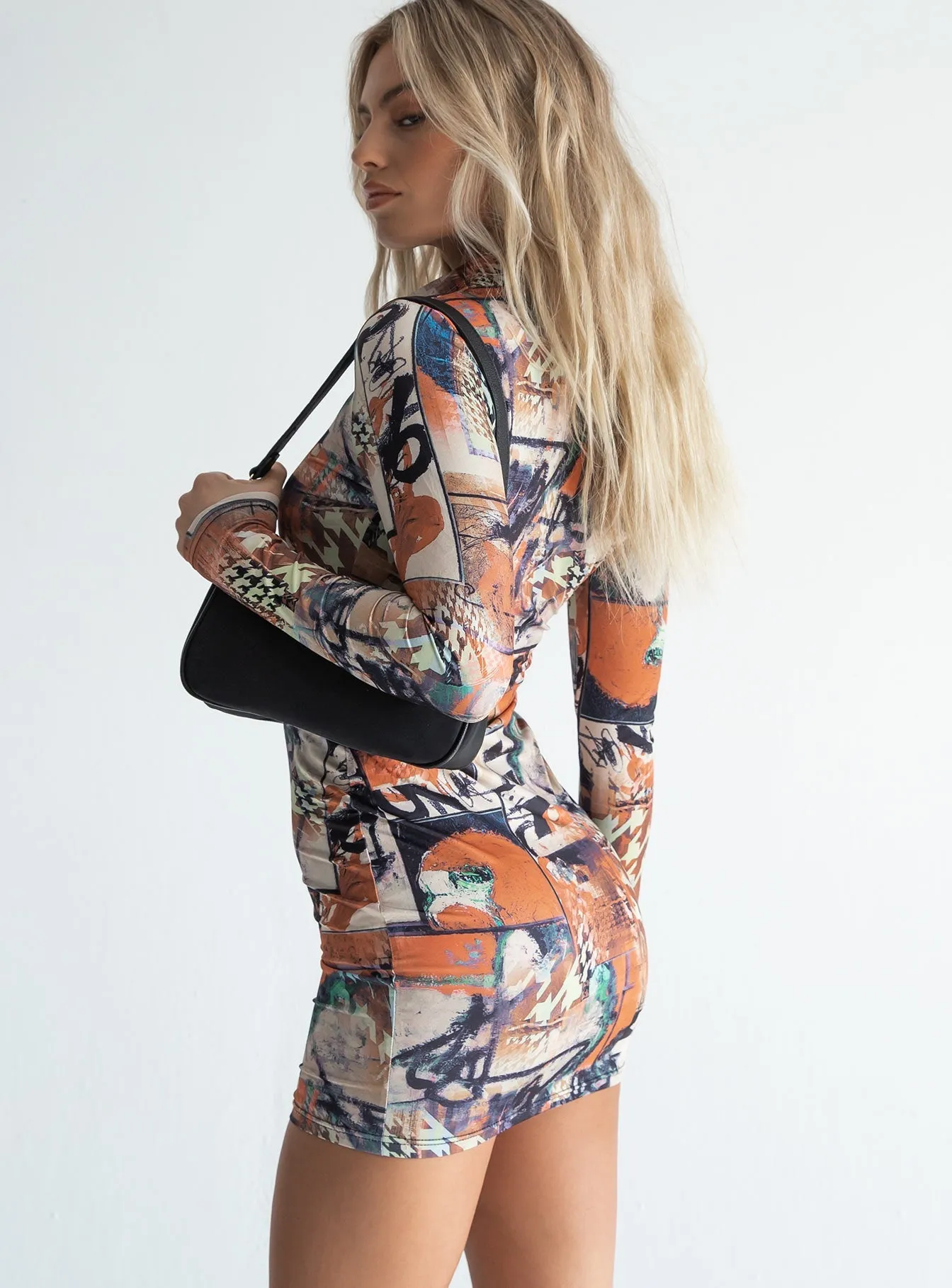 Fashionable above-the-knee gown City Soft Deja Mini Dress Multi