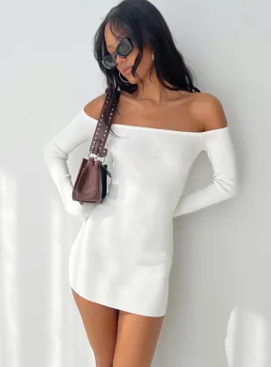 Parisa Long Sleeve Mini Dress White Show Chic