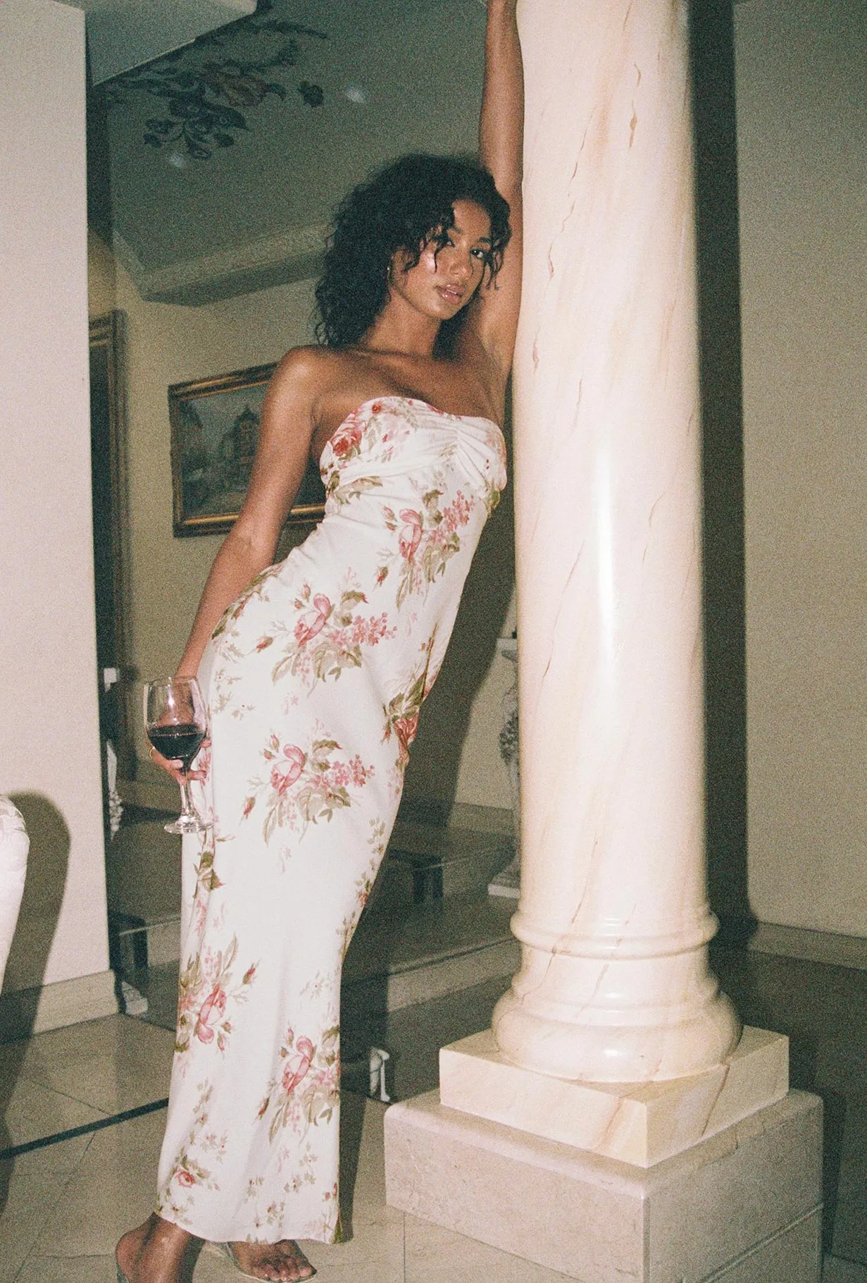 Soft Move Abeila Strapless Maxi Dress Pink Multi